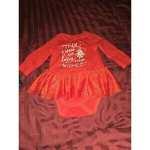 Cat & Jack Baby Girls Tiny Kisses and Long Nap Wishes Red Tutu Romper NWT 3-6mos